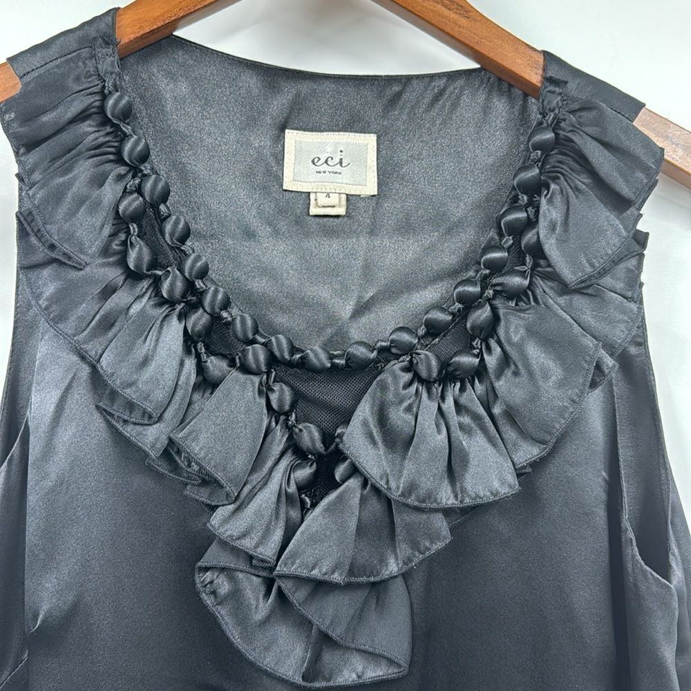 Vintage ECI 100% Silk Little Black Dress 4